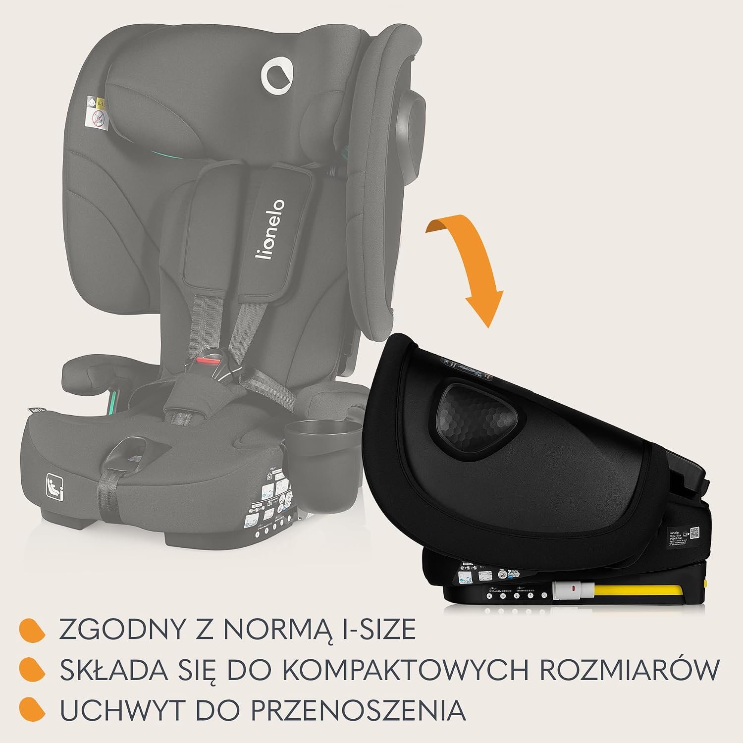 LIONELO NELLY i-Size autósülés 76–150 cm-es gyermekek számára, ISOFIX-szel