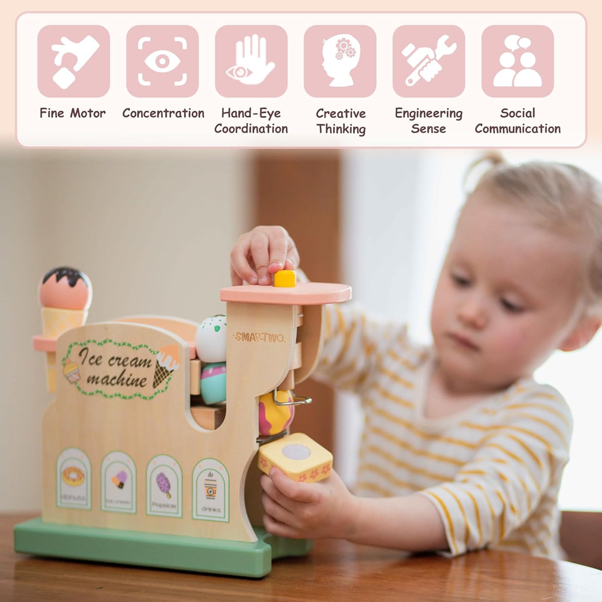 SMARTWO Holz-Eismaschine Set