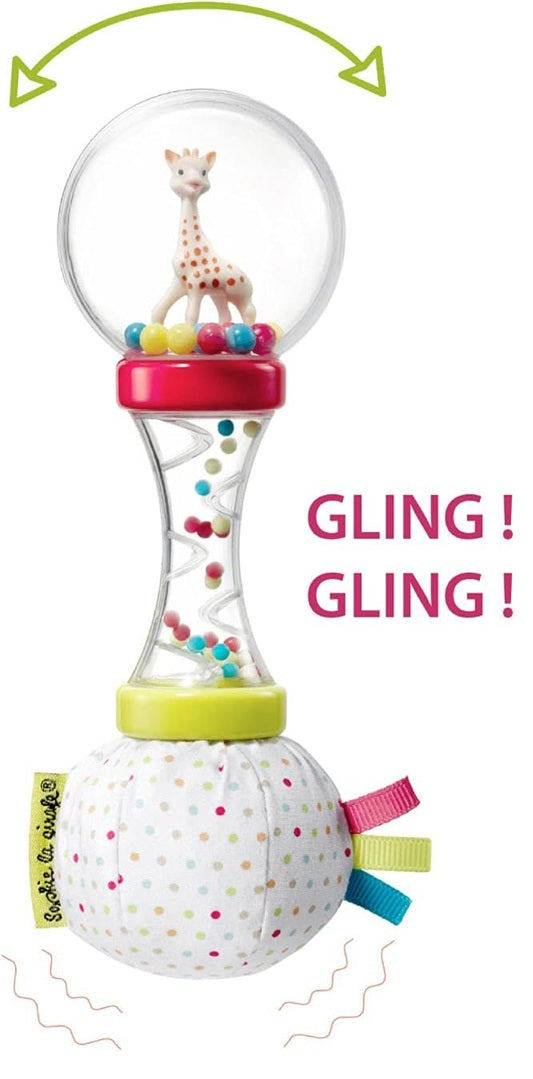 SOPHIE LA GIRAFE csörgő marakas zörgő papírral, 17 cm
