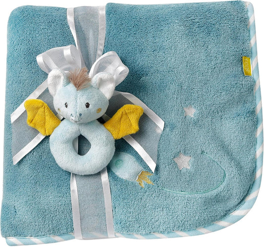 FEHN Kleine Burg Babydecke 75x100 cm mit Rassel