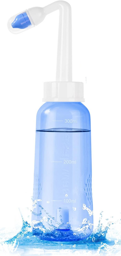URAQT Neti Pot Nasenspüler für Kinder und Erwachsene, 2 Aufsätze, 300 ml