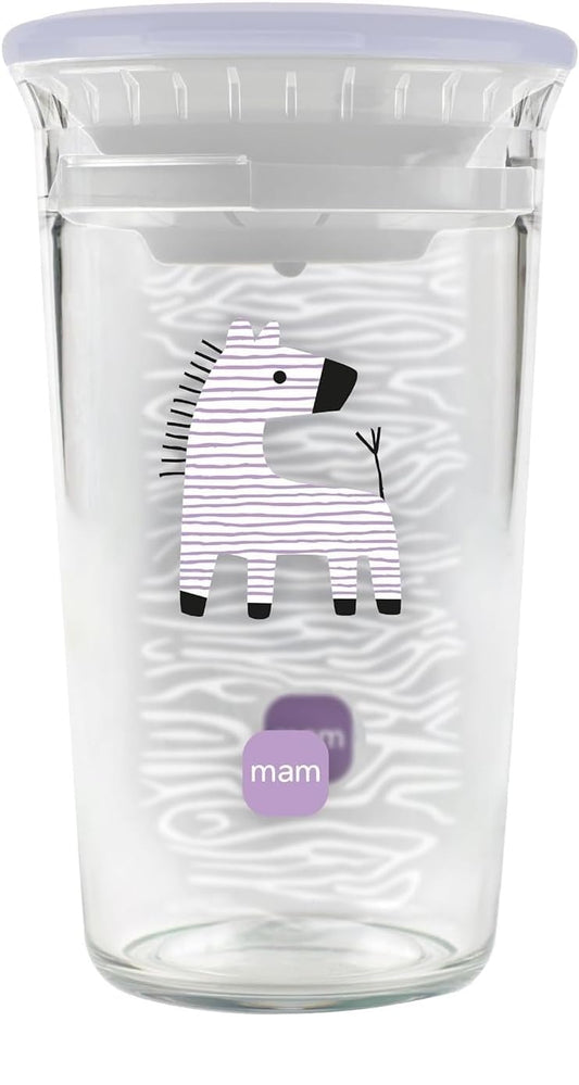 MAM Easy to Drink Cup 360°-Trinklernbecher mit Mundstück 290 ml 8 m+ ZEBRA