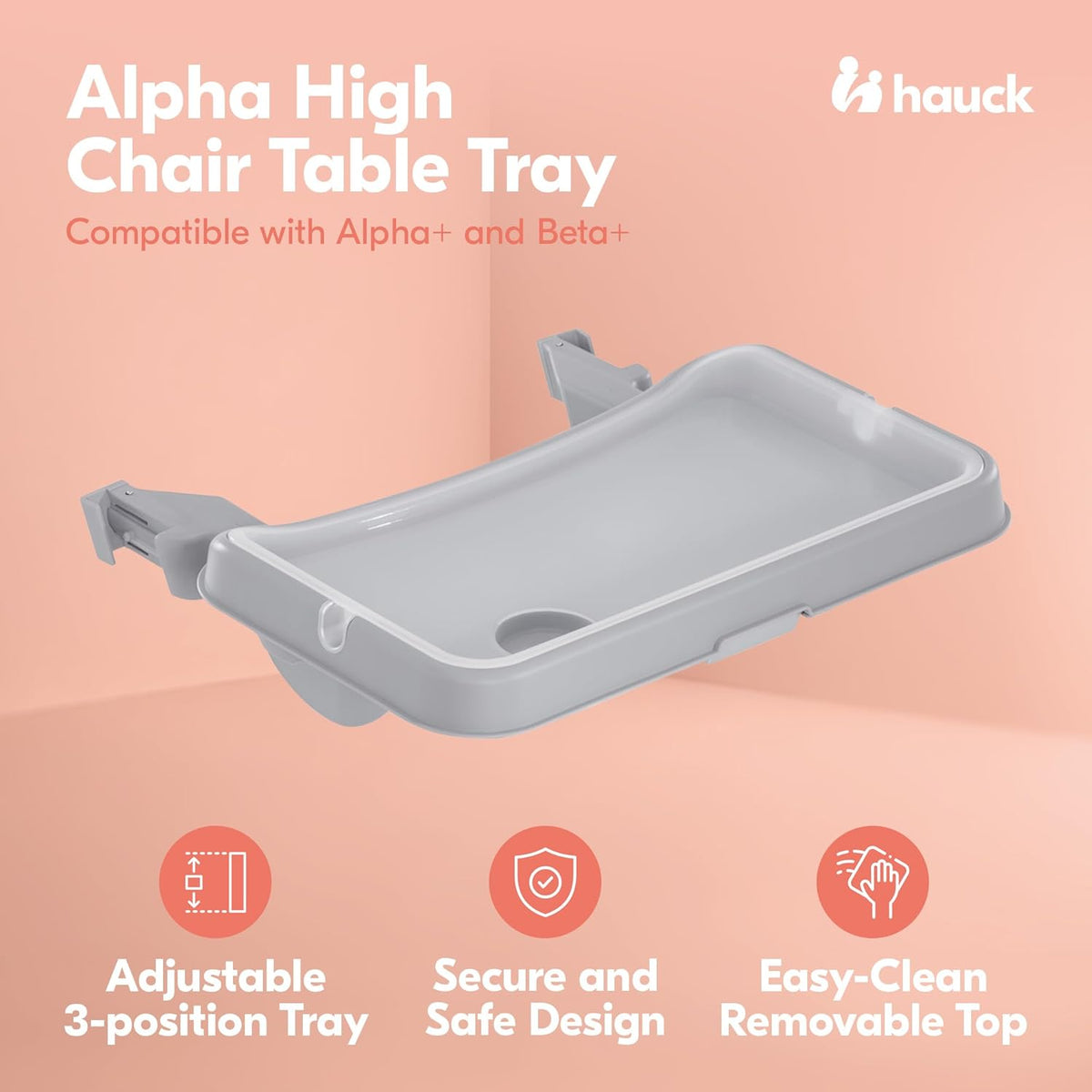 HAUCK Alpha Tray Grey zusätzliches Tablett für Hochstuhl