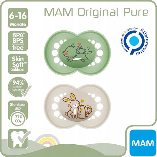 MAM PURE Beruhigungssauger x2 6–16 +Box – Produktbild 2