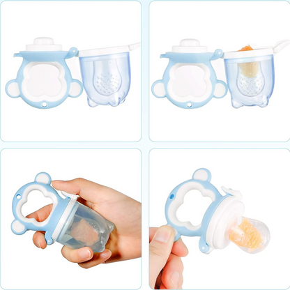 LEADSTAR Obst-Feeder, 2 Stück, 6 Mundstücke + 90 ml Löffel