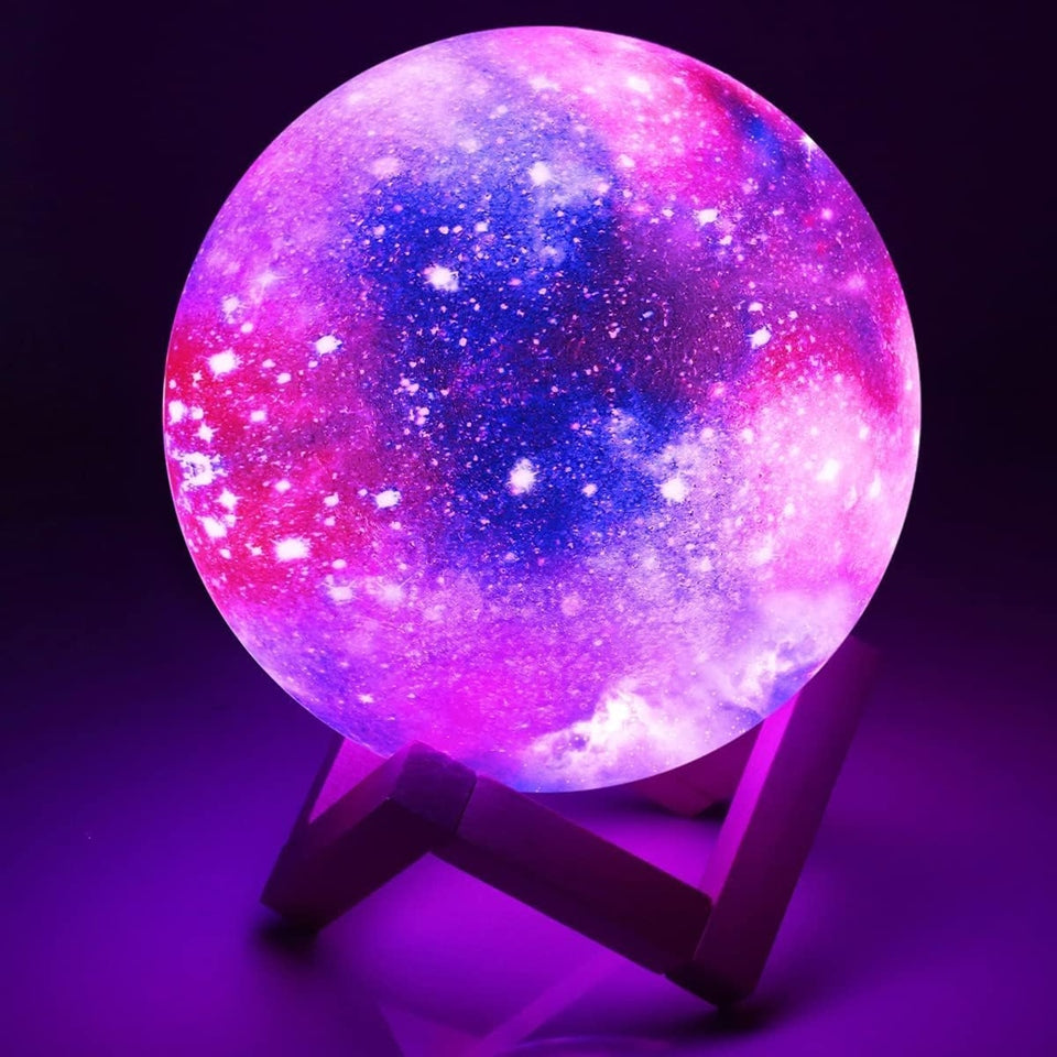 BAKTH Galaxie Nachtlicht Mond 16 Farben + Fernbedienung und Basis MOND