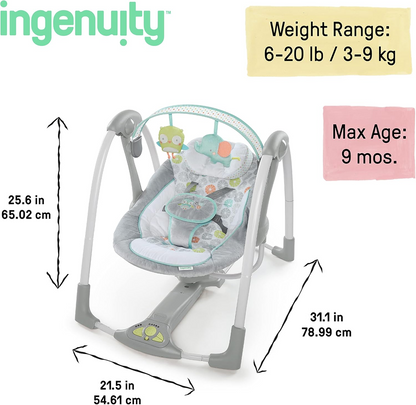 INGENUITY SWING'N GO Wippe Schaukel Geräusch + Bewegung