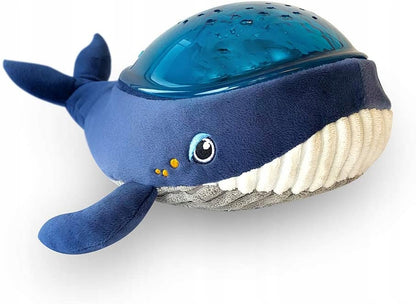 PABOBO Aqua Dream PROJEKTOR z melodią, niebieski projektor dziecięcy wieloryb z melodią i dźwiękami morskimi