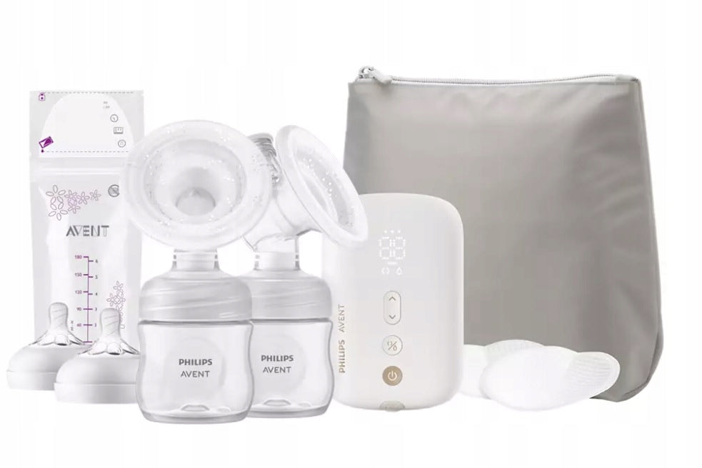 PHILIPS AVENT SCF398/31 LAKTATOR elektryczny + torba, podwójny laktator elektryczny z butelkami i akcesoriami