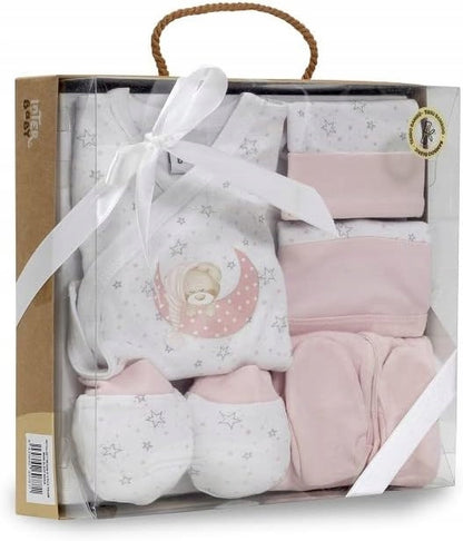 INTERBABY Geschenkset aus Bambus: Schlafanzug, Mütze, Socken, Lätzchen
