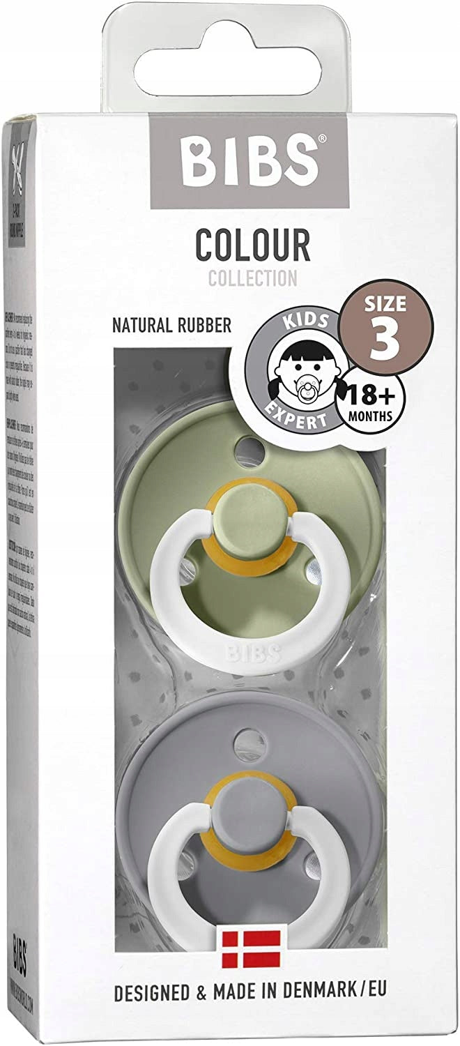 BIBS COLOUR GLOW Schnuller 2er-Pack Naturkautschuk 18 Monate+ LEUCHTEND