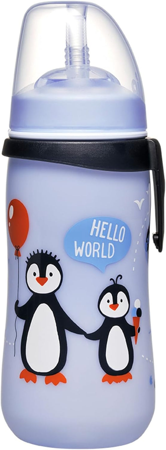 NIP Straw Cup Trinklernbecher mit Strohhalm 330 ml 12 m+ PINGUINE