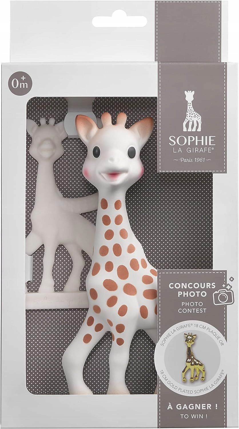 SOPHIE LA GIRAFE Beißring-Set Natur SO PURE 18CM + kleinerer