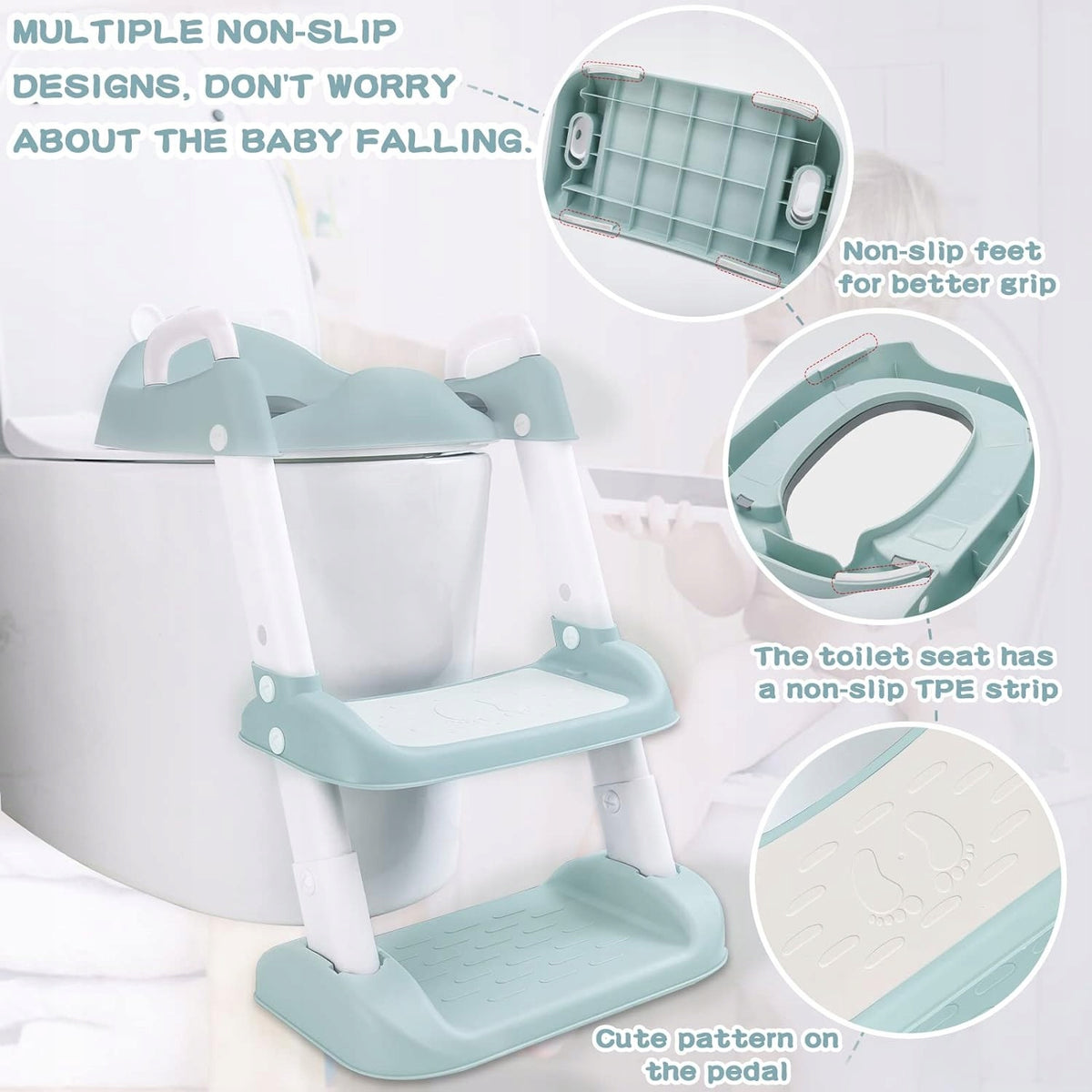 MUOIVG Toilettentrainer mit Tritthocker