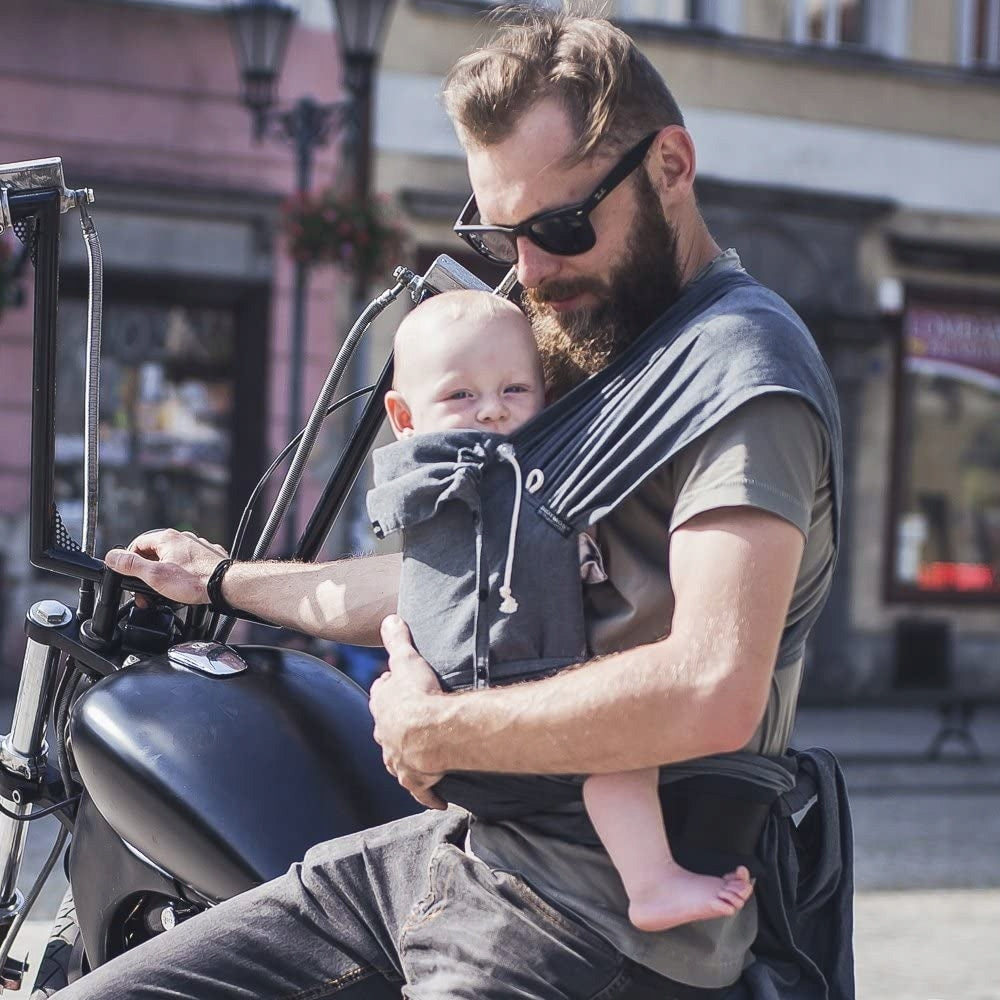 DIDYMOS DidyKlick nosidełko ergonomiczne 3-20kg, szare, z kapturem i regulacją szerokości siedziska