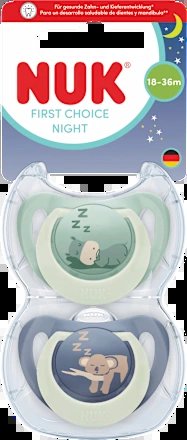 NUK First Choice Night smoczki uspokajające 18-36 mies.