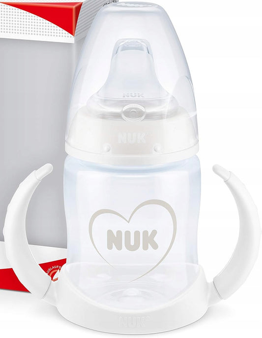 NUK Learner Cup KUBEK 150 ml wskaźnik temperatury SERCE, kubek niekapek z uchwytami i silikonową uszczelką
