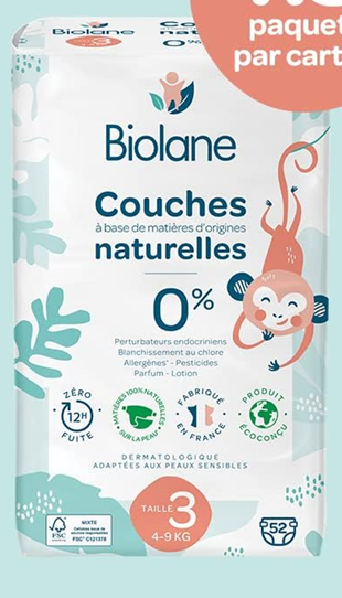 BIOLANE Windeln Gr. 3 (4-9kg) x52 Stk.