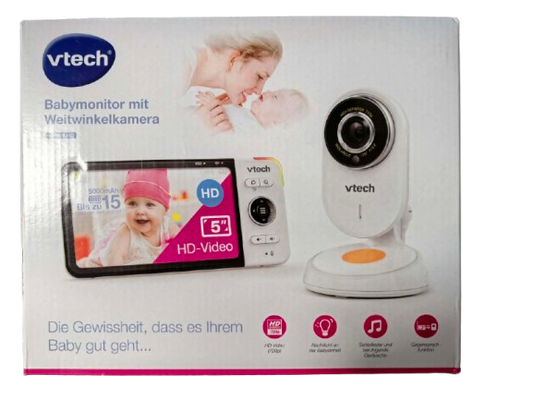 VTECH VM818 HD Babyphone mit Weitwinkelkamera, 5-Zoll-LCD