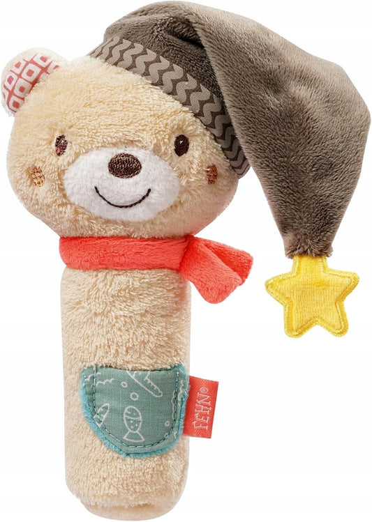 FEHN sonajero de peluche con silbato OSO BRUNO 17 cm