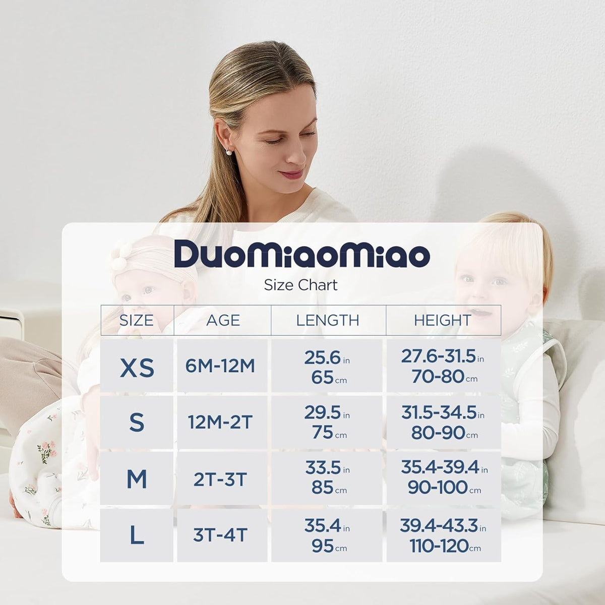 DUOMIAOMIAO śpiworek do spania zimowy 2,5TOG S 80-90cm, tabela rozmiarów dla dzieci