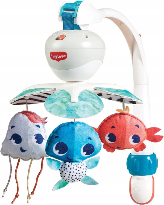 TINY LOVE Skarby Oceanu KARUZELA podróżna 3w1, karuzela do łóżeczka i wózka, wielokolorowa