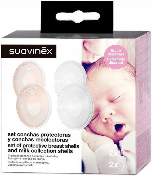 SUAVINEX lactation collection shells x2 + protective shells x2