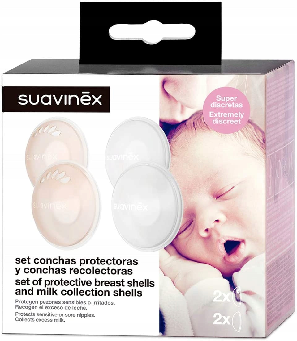 SUAVINEX Milchauffangschalen + Brusthütchen