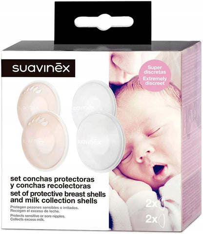 SUAVINEX Milchauffangschalen + Brusthütchen