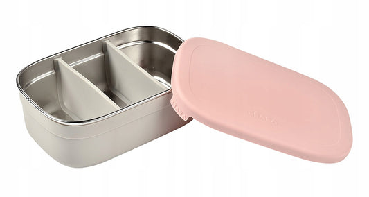 BEABA Svačinový box lunchbox NEREZOVÁ OCEL 760ml s přihrádkami