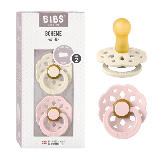 BIBS BOHEME 2 smoczki KAUCZUKOWE, okrągłe