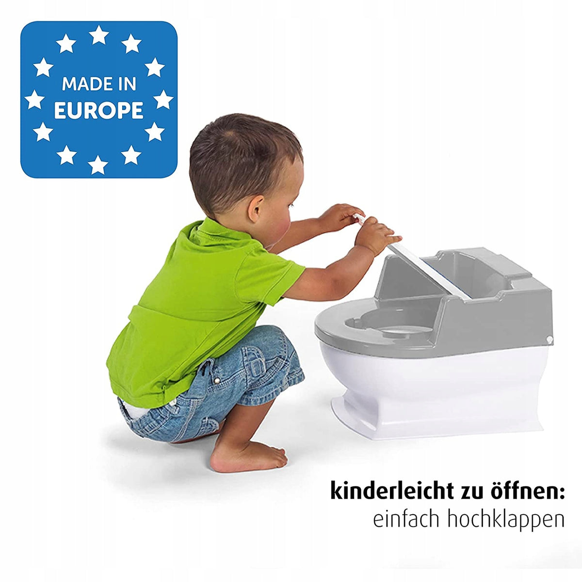 SITZFRITZ nocnik Moja Pierwsza Toaleta, łatwe otwieranie, stabilny nocnik dla dzieci, made in Europe
