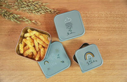 LASSIG Snackbox stalowe PUDEŁKA NA PRZEKĄSKI x3