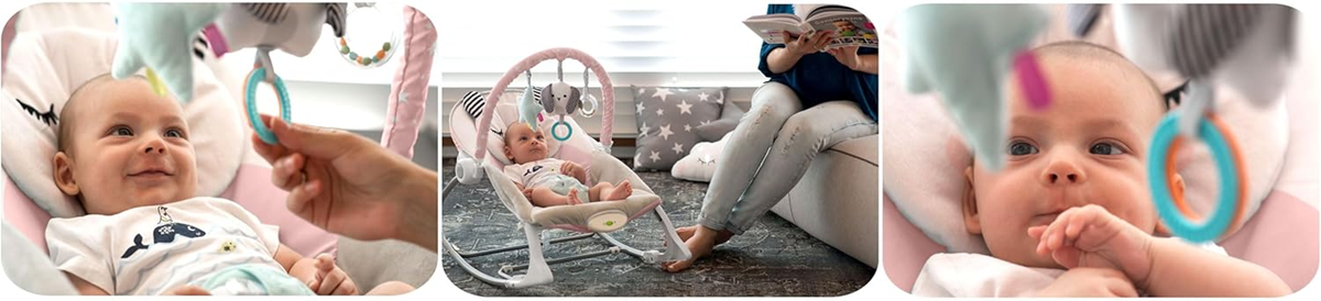 NUKIDO Wippe mit Vibration bis 18 kg + Spielbogen