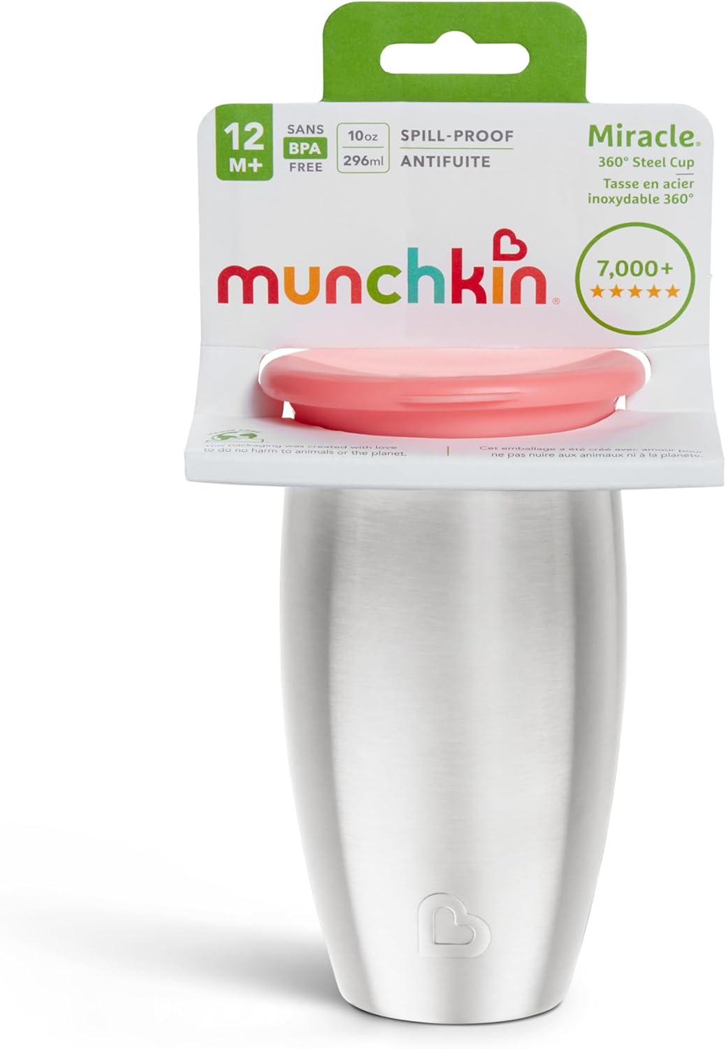 MUNCHKIN Miracle Becher 360 12 Monate+ 296ml Edelstahl