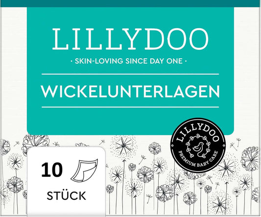 Lillydoo podkłady do przewijania 60x60 cm x10 hipoalergiczne, opakowanie 10 sztuk do przewijania niemowląt
