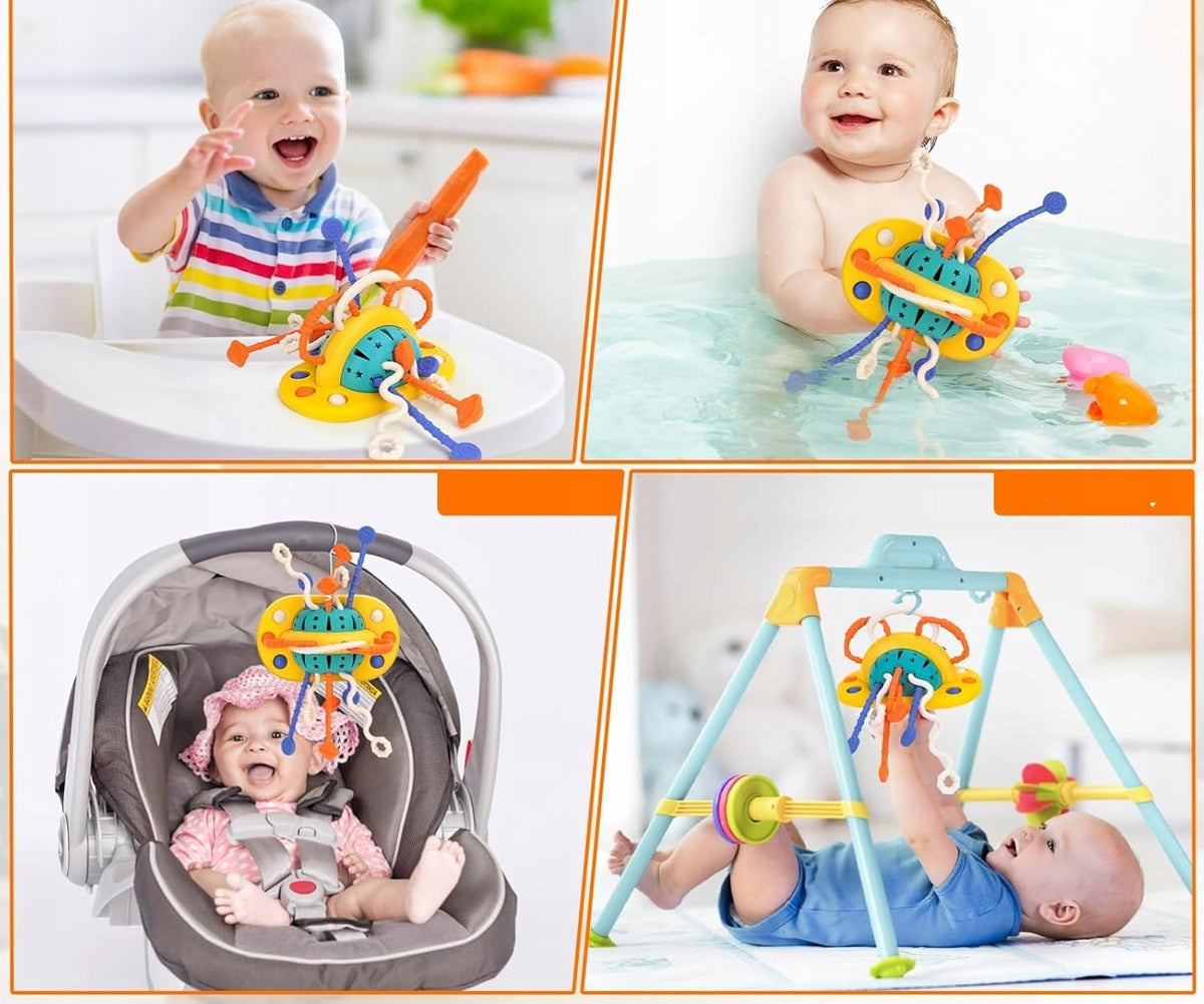 BAMBEBE Montessori sensorisches Silikonspielzeug mit Saugnapf