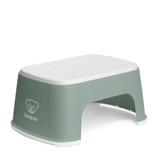 BabyBjörn Step Stool rutschfester Kinderhocker grün-weiß