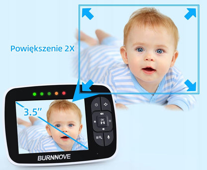 BURNNOVE SM35PTZ zdalnie sterowana niania elektroniczna 3,5" z ekranem LCD i 2x zoom
