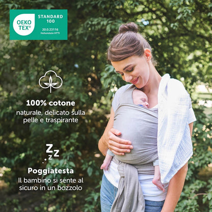 LALENI elastisches Tragetuch für Babys bis 15 kg
