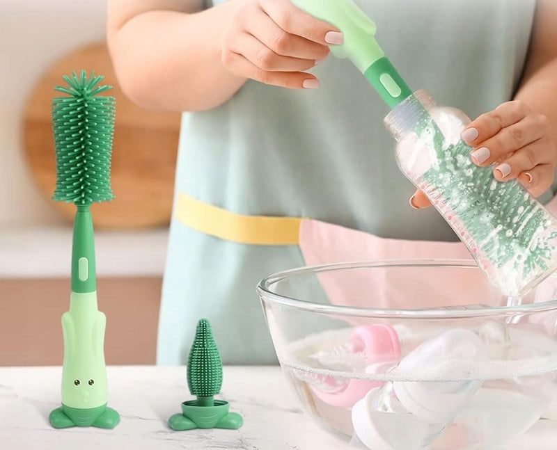 VICLOON 3in1 Silikonbürsten zur Reinigung von Flaschen Schnullern Strohhalmen 28cm
