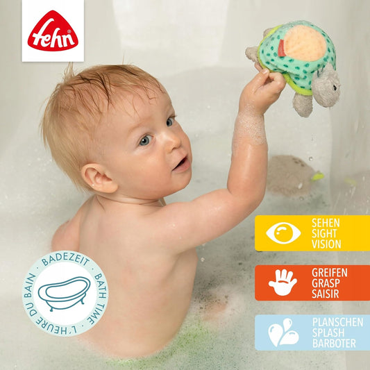 FEHN Waschschwamm Badespielzeug SCHILDKRÖTE 14 cm 0+ – Produktfoto 2
