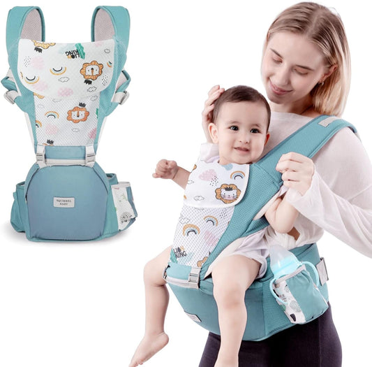 NUKIED porte-bébé ergonomique avec ceinture abdominale 6 en 1