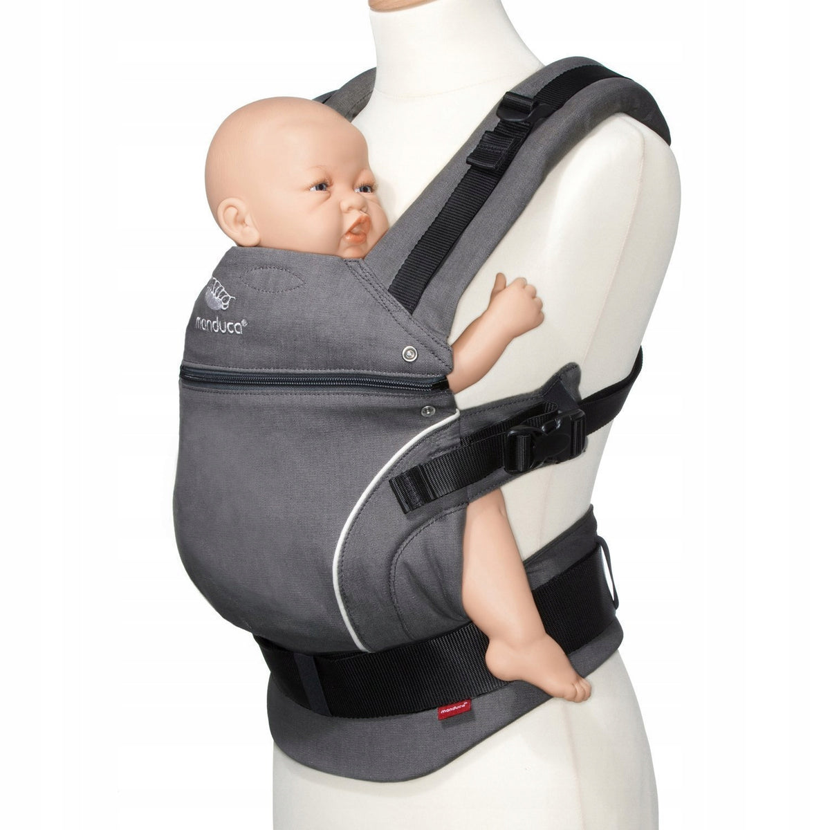 MANDUCA First nosidełko klamrowe bawełna organiczn. szare nosidełko ergonomiczne dla dziecka 3,5-20 kg