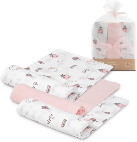 INTERBABY mušelínové zavinovačky x3 bambusová bavlna 55x70cm
