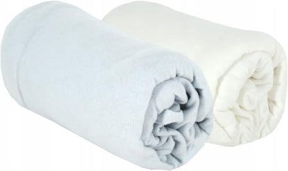 BABY CALIN prześcieradło z gumką x2 70x140, zestaw białych prześcieradeł do łóżeczka