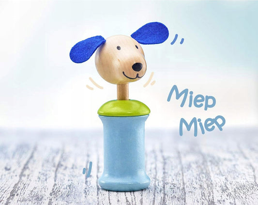SELECTA Ringo Holzgreifling mit Quietscher HUND 12,5 cm – Produktfoto 2
