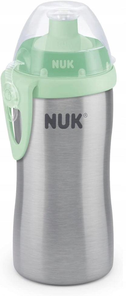 NUK Junior Cup EDELSTAHLTRINKFLASCHE Trinktülle Push-Pull 215 ml