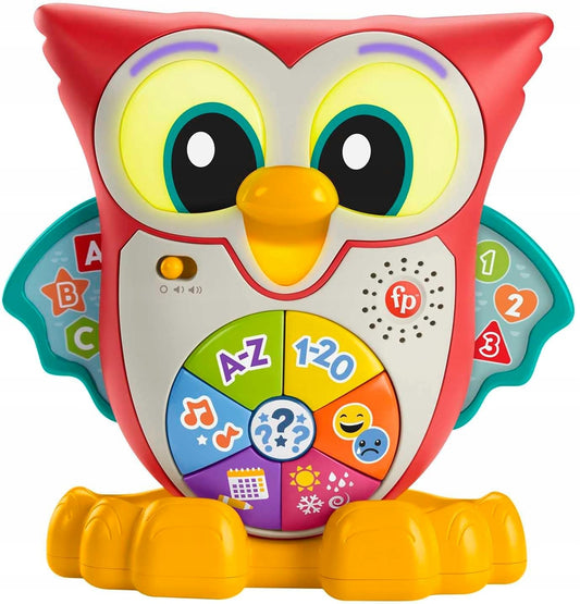 FISHER-PRICE interaktive Eule Lichter 90 Melodien Sätze FRANZÖSISCH 18m+
