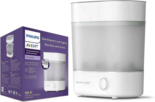 PHILIPS AVENT elektryczny sterylizator parowy do butelek, biało-szary, sterylizacja 99,9% bez chemii